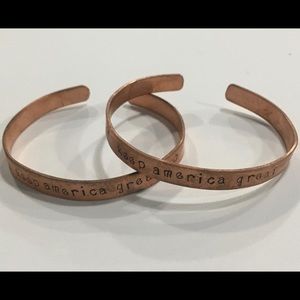 2 Keep America Great copper cuff bracelets